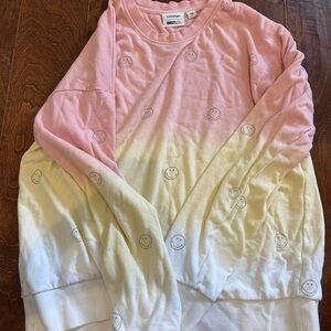 PJ Salvage Pink and Cream Smiley Face Top